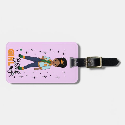 Black Girl Magic Luggage Tag, personalisieren Gepäckanhänger (Vorderseite horizontal)