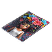 Black girl magic melanin brown skin girls flowers notizblock (Linke Seite)
