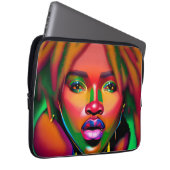 Black Girl Magic Melanin Poppin Juneteste Königin Laptopschutzhülle (Vorne Rechts)