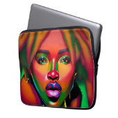 Black Girl Magic Melanin Poppin Juneteste Königin Laptopschutzhülle (Vorderseite Links)