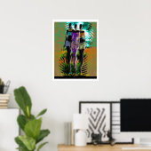 Black Girl Magic – Mixed Media Silhouette Mode  Poster (Heimbüro)