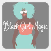 Black Girl Magic Quadratischer Aufkleber (Vorderseite)