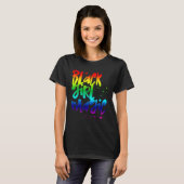 Black Girl Magic Retro Rainbow African Queen Melan T-Shirt (Vorne ganz)