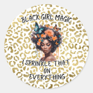 Black Girl Magic Runder Aufkleber