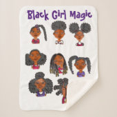 Black Girl Magic Sherpa Blanka Sherpadecke (Vorderseite)