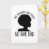 Black Girl Magic Sie glaubte, sie könnte es also t Karte (Gelbe Blume)