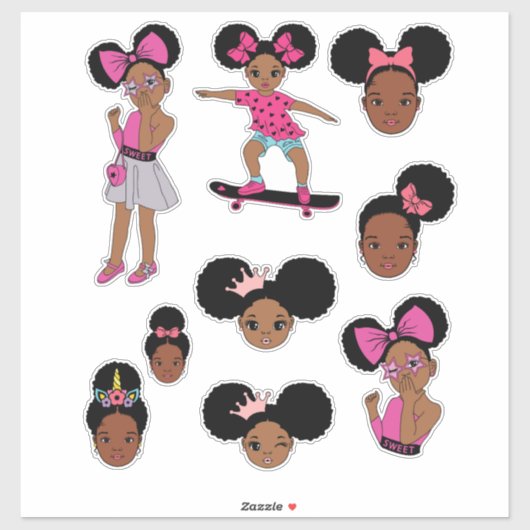 Black Girl Magic Sticker Decals Fun Girls Melanin (Blatt)