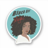 Black Girl Magic Sticker große Afro schöne Frau (Vorderseite)