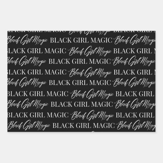 Black Girl Magic Wrapping Paper Geschenkpapier Set (Vorderseite)