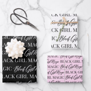 Black Girl Magic Wrapping Paper Geschenkpapier Set