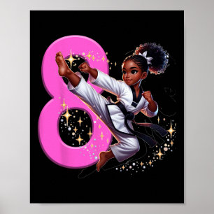 Black Girl Martial Arts Party Taekwon 8. Geburtsta Poster