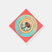 Black Girl Mermaid Birthday Serviette (Ecke)