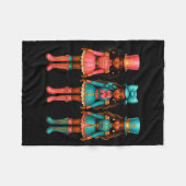 Black Girl Nutcracker Christmas Nk Nutcracker Xmas Fleecedecke (Vorderseite (Horizontal))