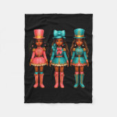 Black Girl Nutcracker Christmas Nk Nutcracker Xmas Fleecedecke (Vorderseite)
