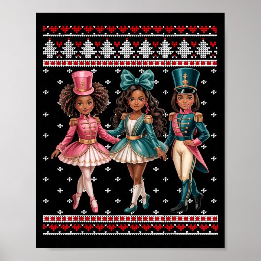 Black Girl Nutcracker Western Nutcracker Bow Ugly Poster (Vorne)