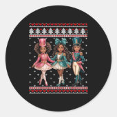 Black Girl Nutcracker Western Nutcracker Bow Ugly  Runder Aufkleber (Vorderseite)
