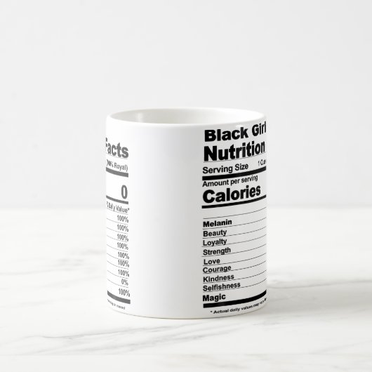 Black Girl Nutritional Facts Black Girl Nutrition Kaffeetasse (Mittel)