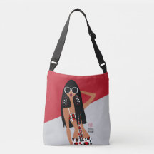 Black Girl on Red, White, Grau und Black