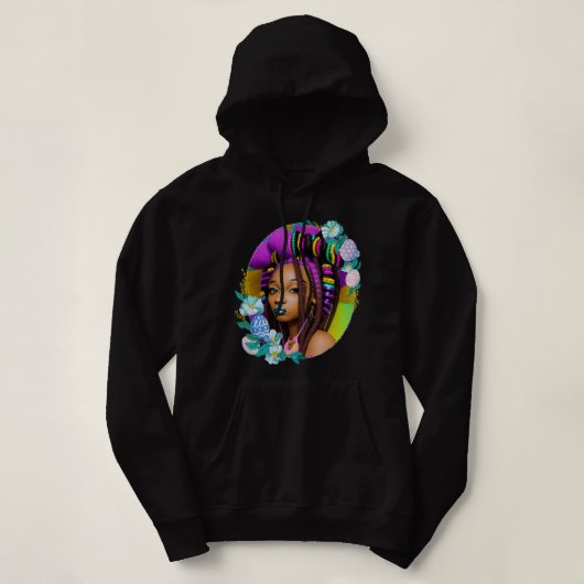 Black Girl Ostermagic Brown Skin Girls Frühjahr EZ Hoodie (Design vorne)