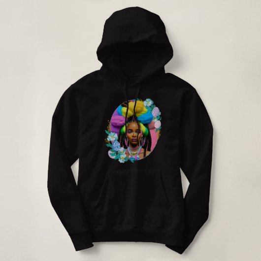Black Girl Ostermagic Brown Skin Girls Frühjahr EZ Hoodie (Design vorne)