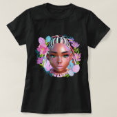 Black Girl Ostermagic Brown Skin Girls Frühjahr EZ T-Shirt (Design vorne)
