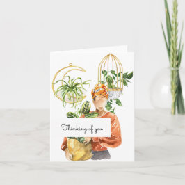 Black Girl Pflanze Lover denken über dich Karte