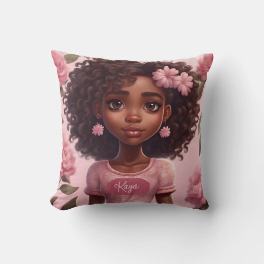 Black Girl Pillow Personalisiert Kissen (Vorderseite)