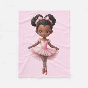 Black Girl Pink Ballerina Ballerina Ballett Fleecedecke