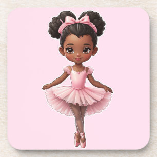 Black Girl Pink Ballerina Ballerina Ballett Getränkeuntersetzer