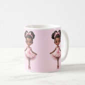 Black Girl Pink Ballerina Ballerina Ballett Kaffeetasse (VorderseiteRechts)