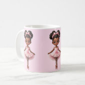 Black Girl Pink Ballerina Ballerina Ballett Kaffeetasse (Vorderseite Links)