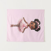 Black Girl Pink Ballerina Ballerina Ballett Wandteppich (Vorderseite (Horizontal))