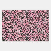 Black Girl Pink Wasserfarbe Leopard Print Geschenkpapier Set (Vorderseite)