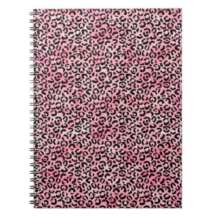 Black Girl Pink Wasserfarbe Leopard Print Notizblock