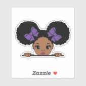 Black Girl Puff Hair Aufkleber (Blatt)