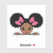Black Girl Puff Hair Aufkleber (Blatt)