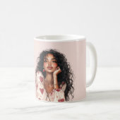 Black Girl Red Hearts Valentine's Day Love Kaffeetasse (VorderseiteRechts)