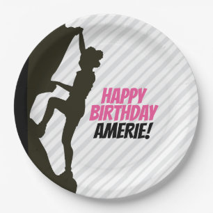 Black Girl Rock Klettern Pappteller