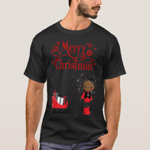 Black Girl Santa Claus Holiday African American Ch T-Shirt