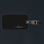 Black Girl Script Monogram Name Modern Gepäckanhänger<br><div class="desc">Black Monogram Add your own Name Script Gepäcktasche Tag Der Taschentag macht den perfekten 16 Geburtstag,  Hochzeit,  Brautparty,  Babydusche oder Junggeselinnen-Abschied Geschenk für jemanden,  der sein Zimmer stilvoll dekoriert.</div>