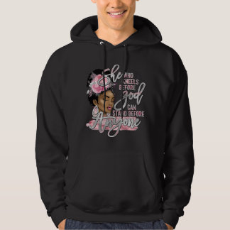 Black Girl She Who Kneels Before God Christian Afr Hoodie