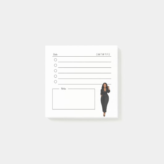 Black Girl Slay the Day Sticky Note Post-it Klebezettel (Vorderseite)