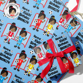 Black Girl Soccer Geburtstag Personalisiert Geschenkpapier