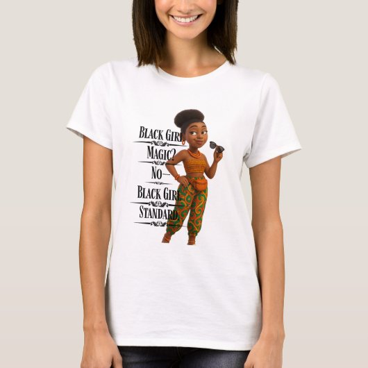 Black Girl Standard,Afro Modern,Pixarstyle 3d T-Shirt (Vorderseite)