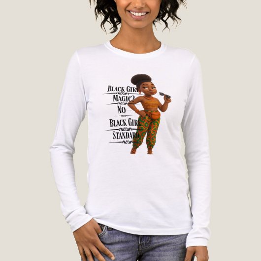 Black Girl Standard,Afro Modern,Pixarstyle 3d Tri-Blend Shirt (Vorderseite)