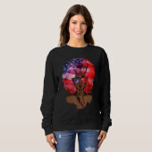Black Girl US Flag Melanin Afro Hair African Ameri Sweatshirt (Vorne ganz)