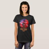Black Girl US Flag Melanin Afro Hair African Ameri T-Shirt (Vorne ganz)