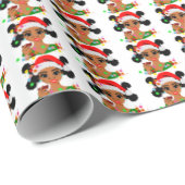Black Girl Weihnachtswrapping Paper Geschenkpapier (Rolleneckpunkt)