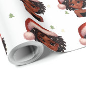 Black Girl Weihnachtswrapping Paper Geschenkpapier (Rolleneckpunkt)