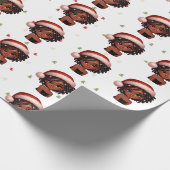 Black Girl Weihnachtswrapping Paper Geschenkpapier (Ecke)